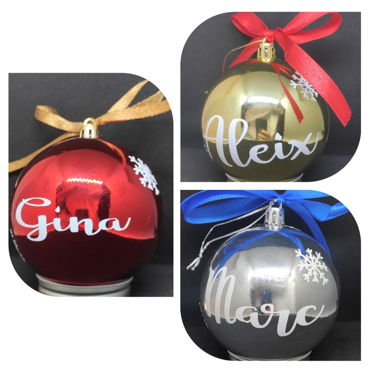 Pack 3 bolas de navidad personalizadas