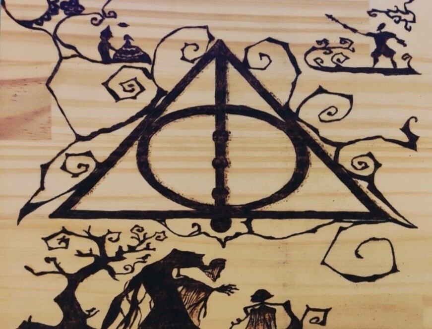 Harry Potter, Las Reliquias de la Muerte, pirograbado tamaño A4