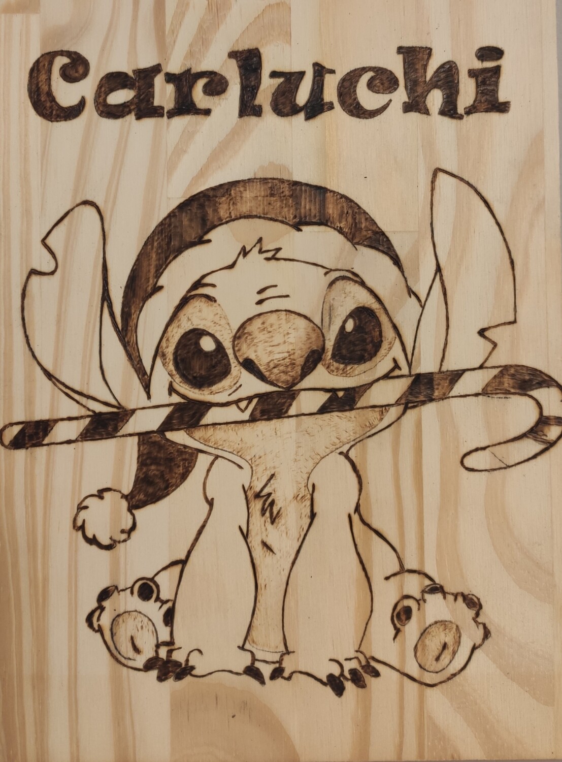 Pirograbado Especial Navidad Stich