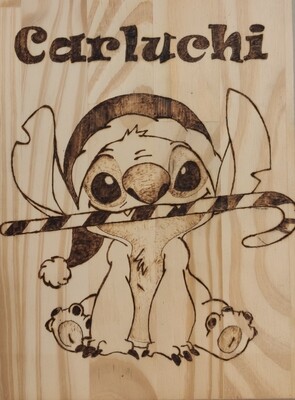 Pirograbado Especial Navidad Stich