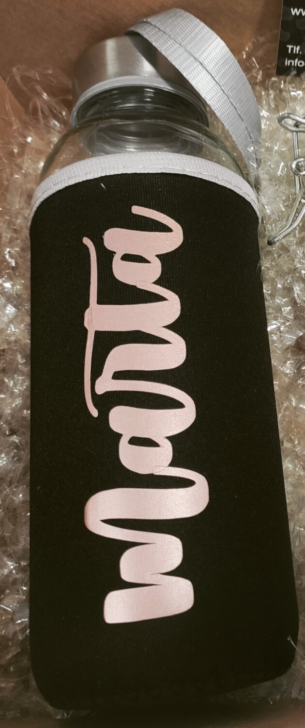 Botella personalizada cristal -  funda Rosa