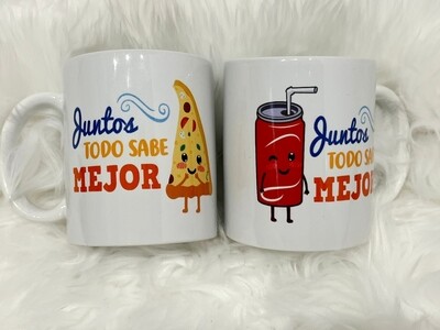 Pack de Tazas San Valentín  "Juntos todo sabe mejor"