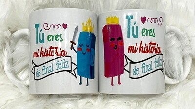 Pack de Tazas San Valentín  "Tu eres mi historia*