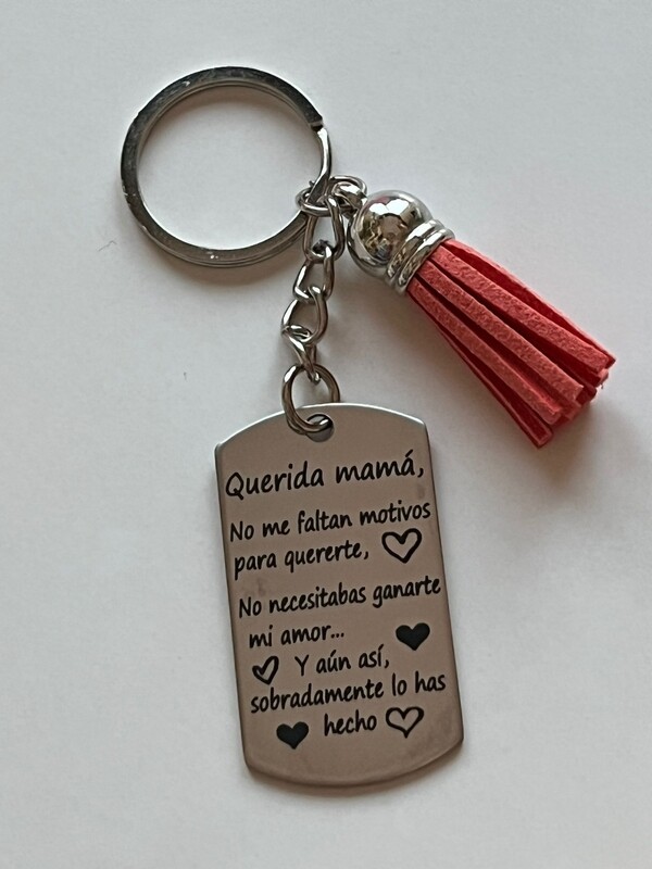Llavero "Querida mamá: no me faltan motivos para quererte"