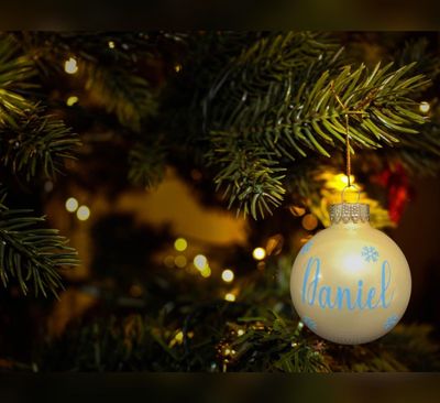 Bola de navidad personalizada champagne