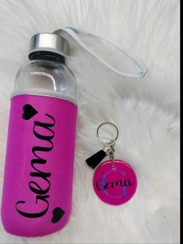 Pack regalo personalizado Botella+llavero