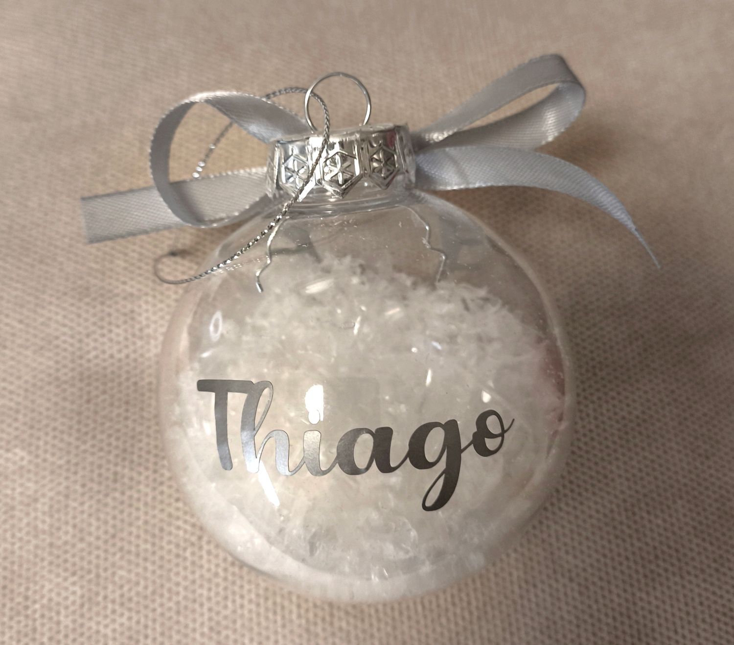 Bola de navidad personalizada transparente 8cm