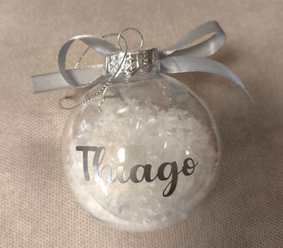 Bola de navidad personalizada transparente 8cm
