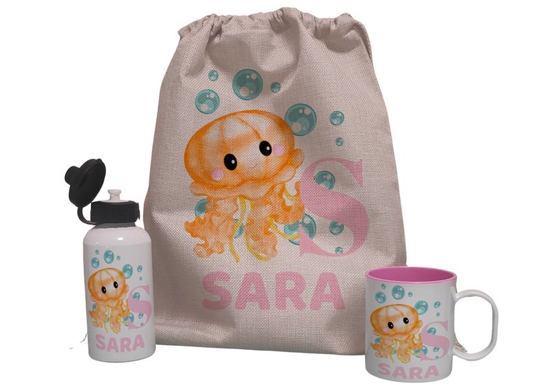 Pack Mochila personalizada para niña Completo  Medusa