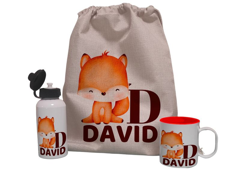 Pack  Mochila personalizado niño Completo  Zorro