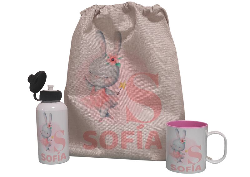 Pack  Mochila personalizado Completo Conejita