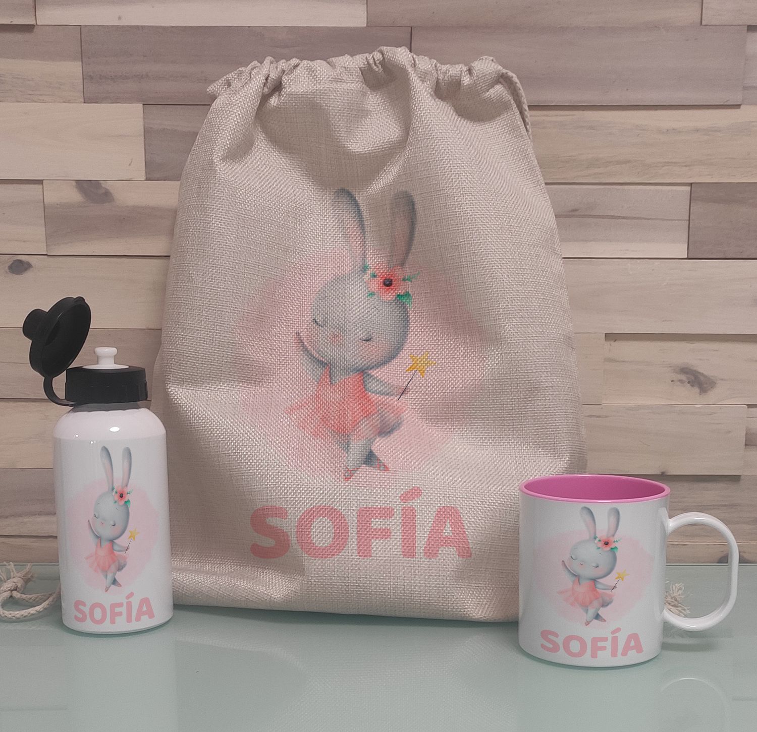 Pack  Mochila personalizado Completo Conejita