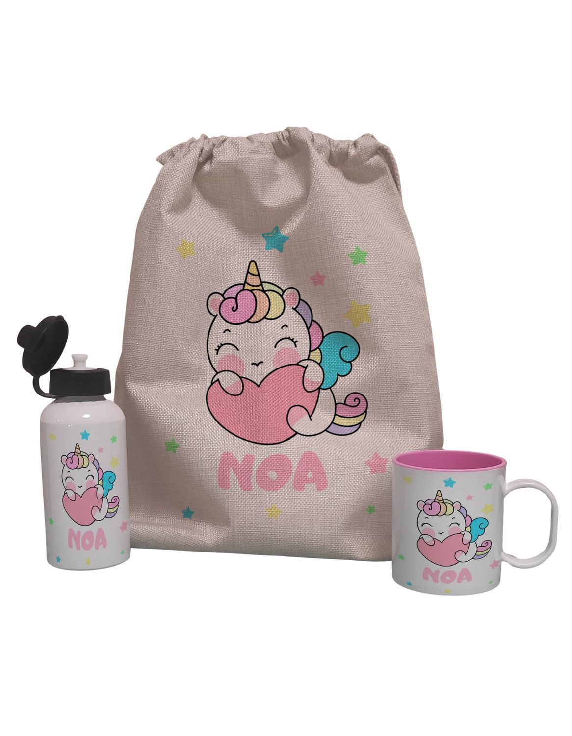 Pack Vuelta al Cole personalizado Unicornio Kawaii