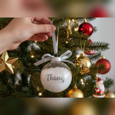 Bola de navidad personalizada transparente 8cm