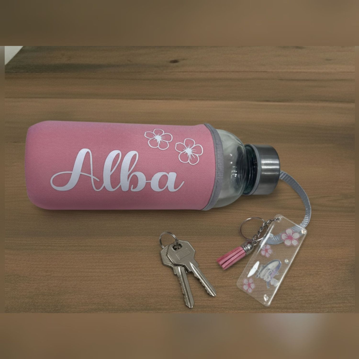 Pack regalo personalizado Botella+llavero