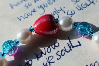 Queen of Hearts - Pink & Turquoise Bracelet ♡