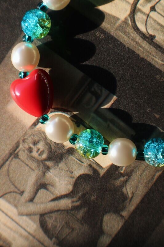 Queen of Hearts - Green Turquoise & Yellow Bracelet ♡
