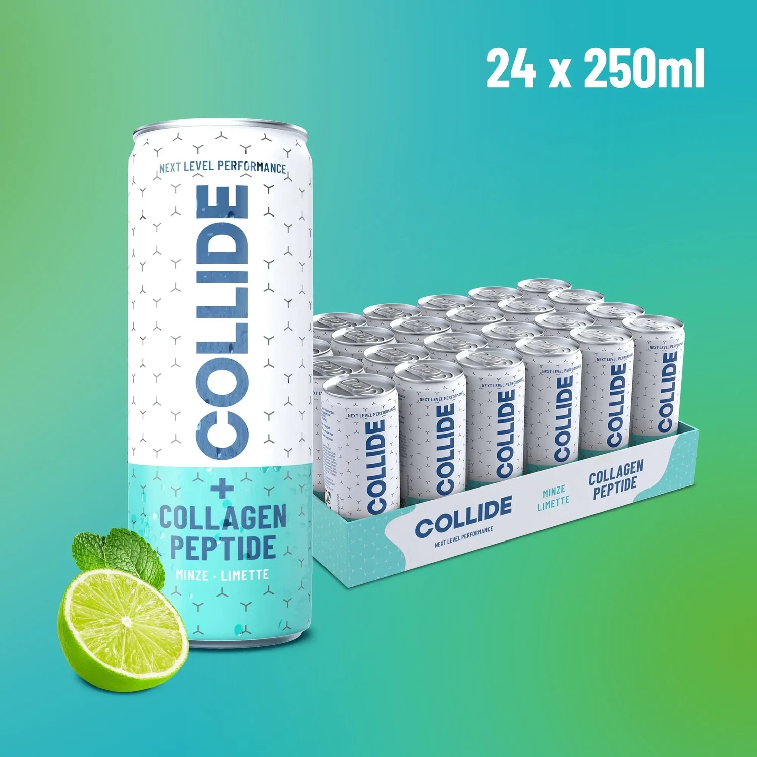 24x Minze-Limette | 5,5g Kollagen-Drink - Fitness - Beauty - Vitamine - Koffein