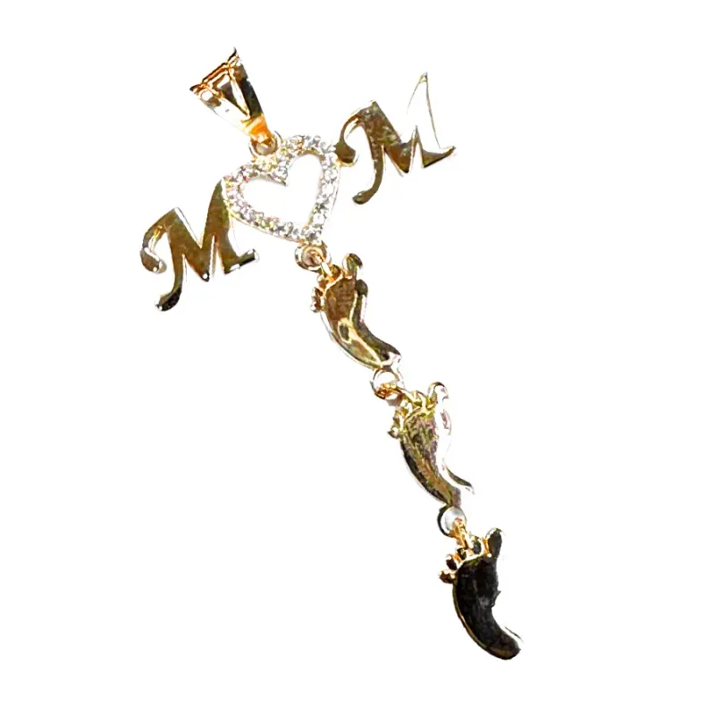 Mom Heart 14k Yellow Gold Pendant