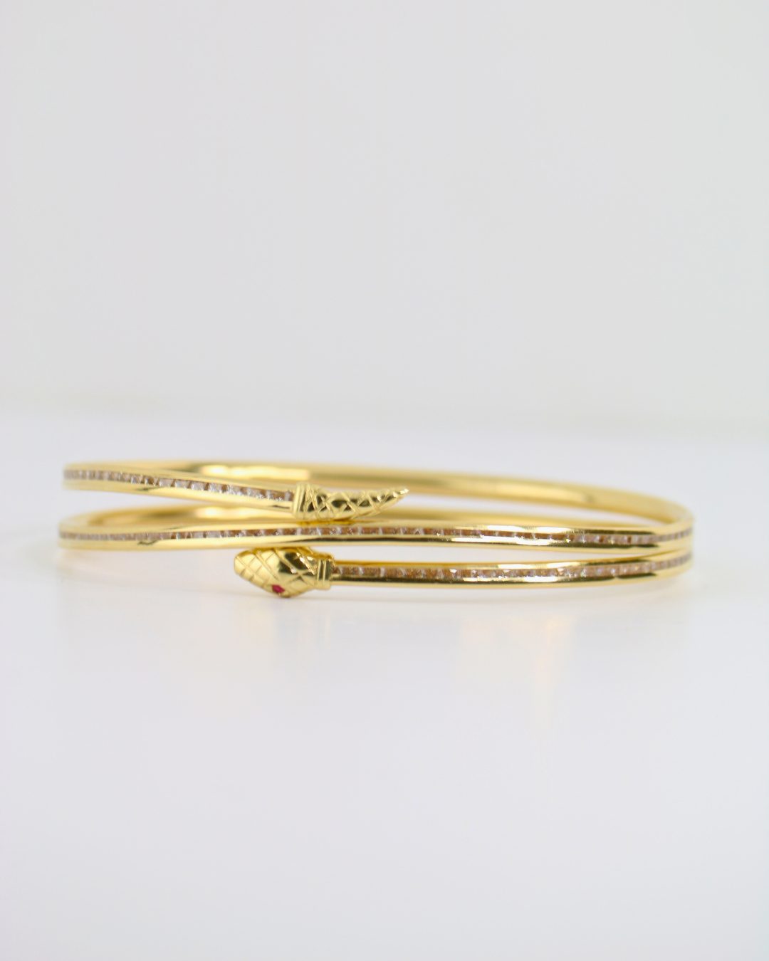 14kt CZ Snake Bangle