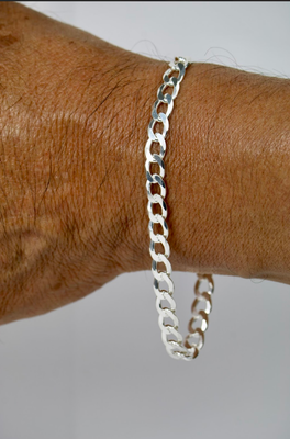 Men’s 9" Sterling Silver Cuban Link Bracelet