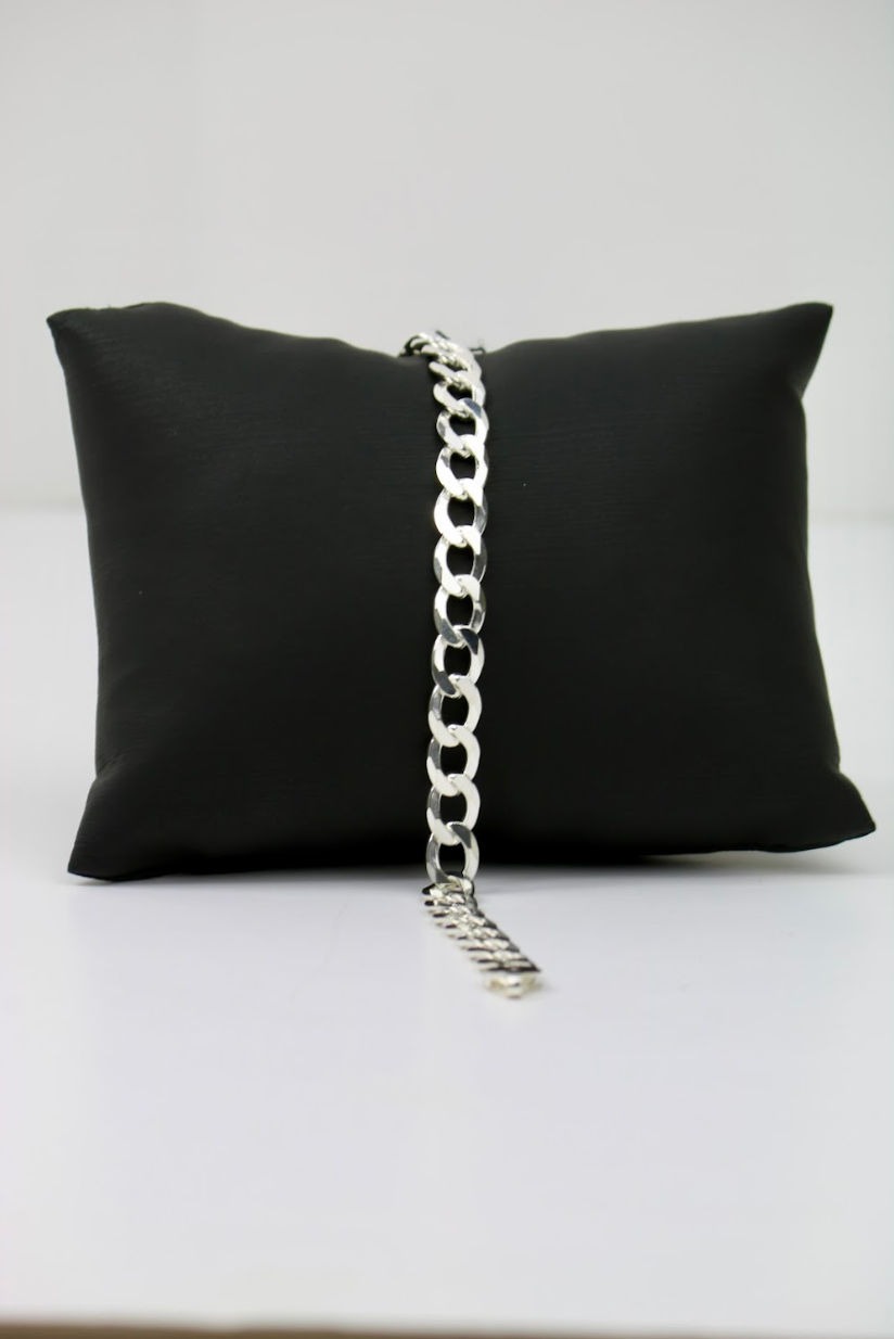 Men’s 9" Sterling Silver Cuban Link Bracelet