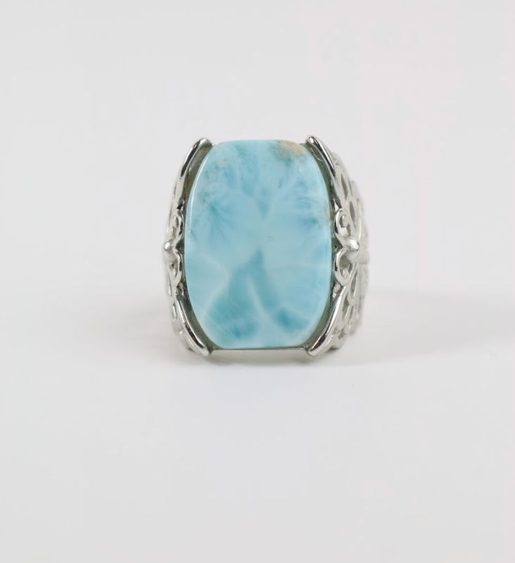 Butterfly Serenity Larimar Ring – Sterling Silver