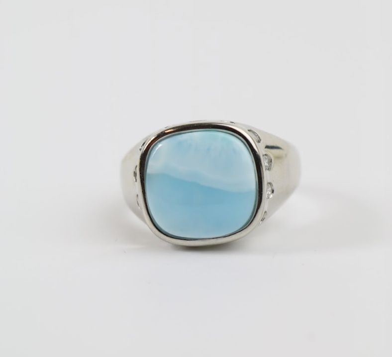 Celeste Horizon Larimar Ring – Sterling Silver