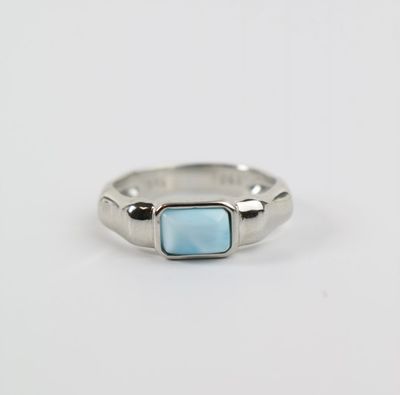 Azure Horizon Larimar Band – Sterling Silver