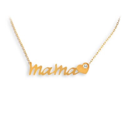 Mamá Diamond Heart Adjustable 14k Gold Necklace Mamá Diamond Heart Adjustable 14k Gold Necklace