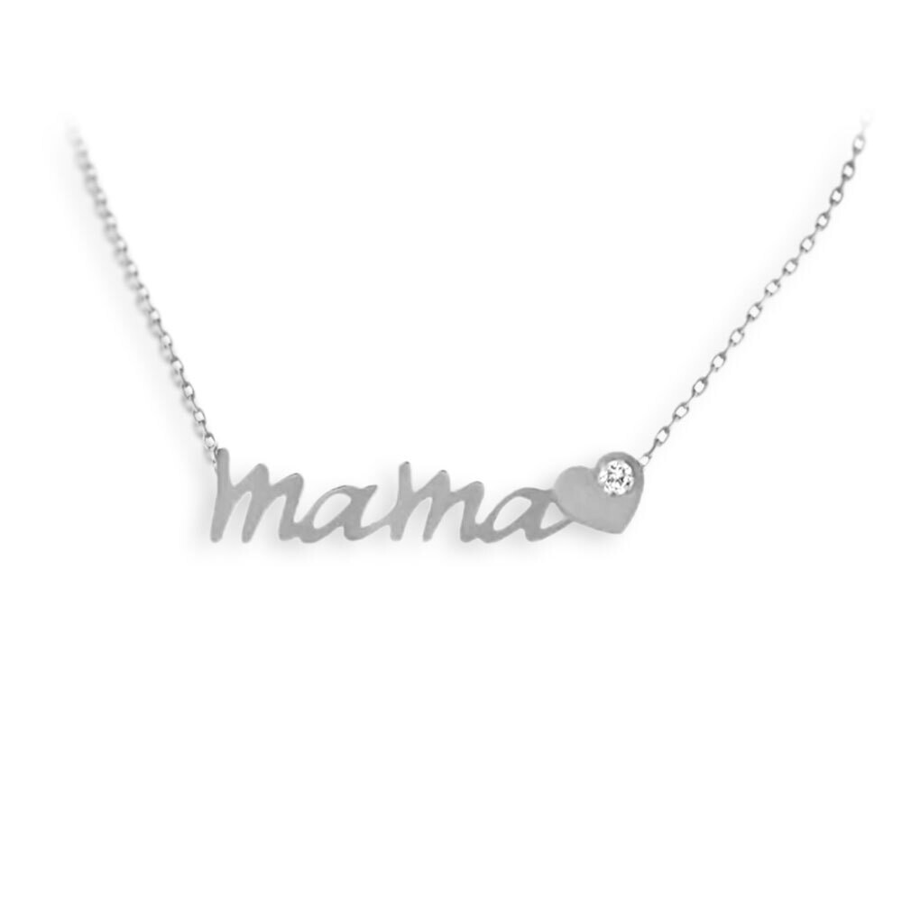 Mamá Diamond Heart Adjustable 14k Gold Necklace