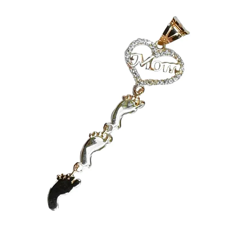 Mom Steps 14k Yellow Gold Pendant