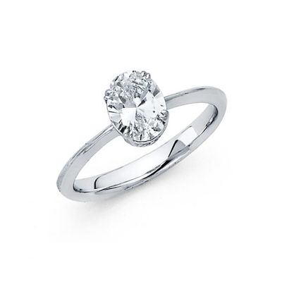 Sleek 14K White Gold Oval CZ Ring – Timeless & Modern Sleek 14K White Gold Oval CZ Ring – Timeless & Modern