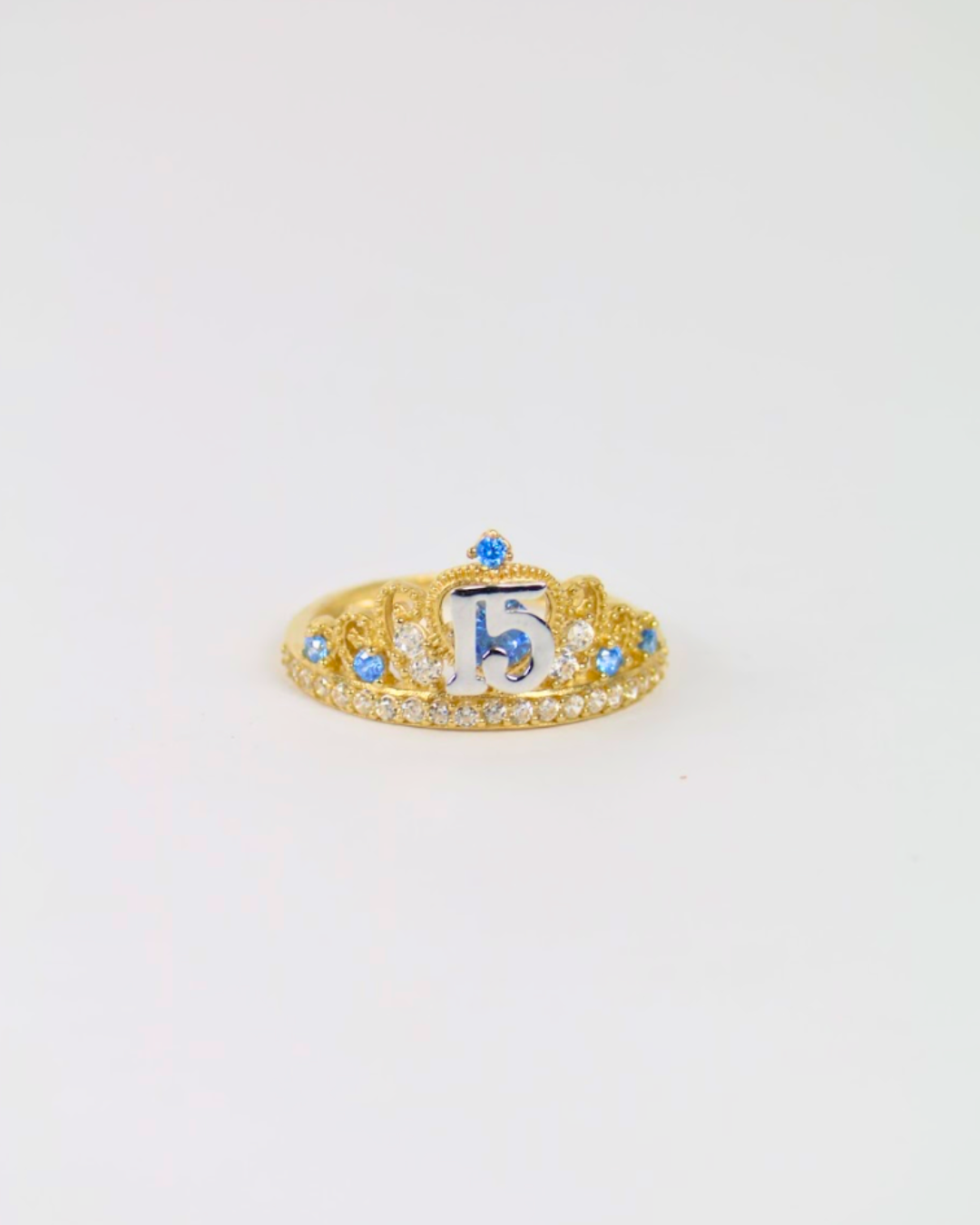 Princess Aura 14K Yellow Gold Sweet 15 Crown Ring Princess Aura 14K Yellow Gold Sweet 15 Crown Ring