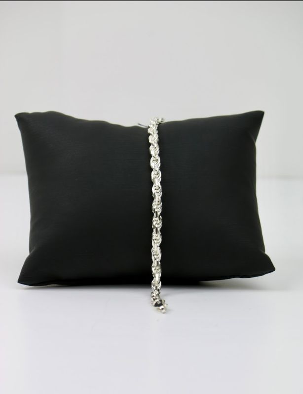 ​Sterling Silver Rope Bracelet – Unisex Elegance