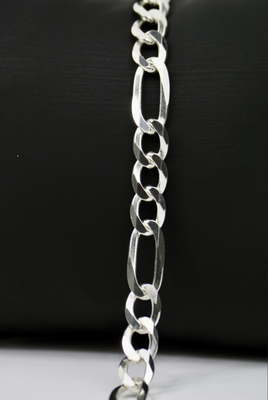 Men’s 9" Sterling Silver Figaro Link Bracelet