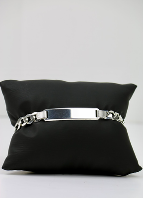 Men’s Sterling Silver ID Bracelet with Cubano Links – 9
