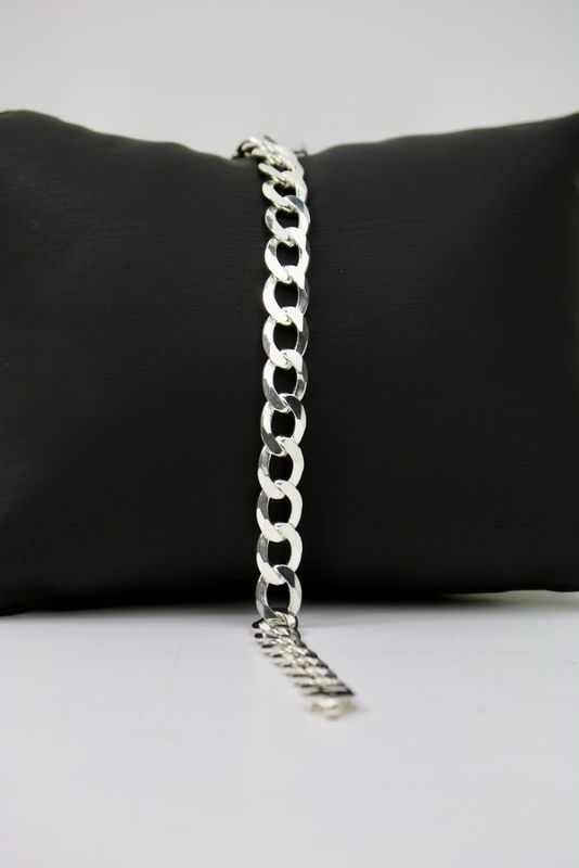 Men’s Sterling Silver ID Bracelet with Cubano Links – 9