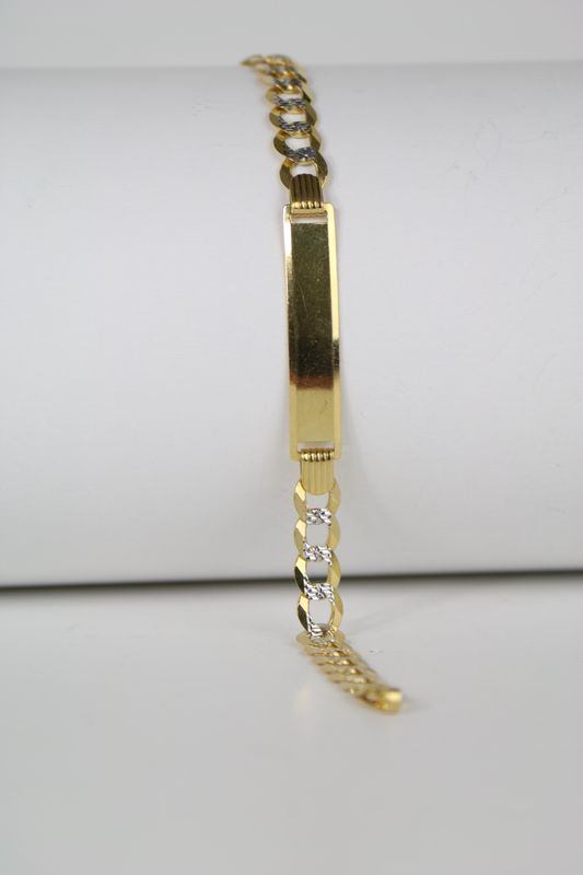 14K Gold Kids Diamond-Cut Cuban Bracelet – 6
