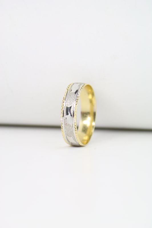 14K Two-Tone Gold Wedding Band Set – Unity in Style and Elegance