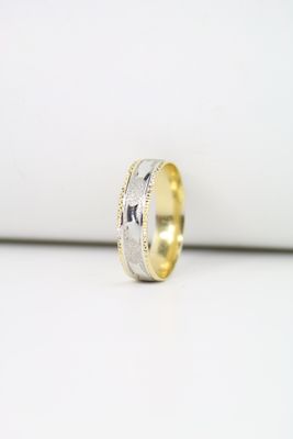 14K Two-Tone Gold Wedding Band Set – Unity in Style and Elegance