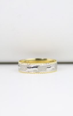 14K Two-Tone Gold Wedding Band Set – Unity in Style and Elegance