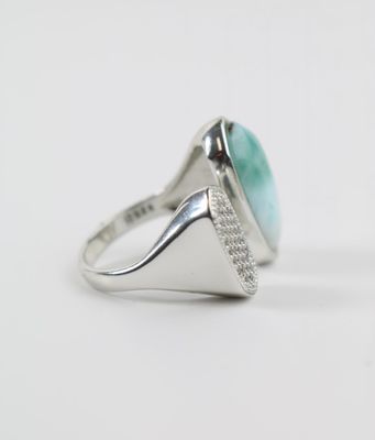 Ocean Mirage Larimar Duo Ring – Sterling Silver