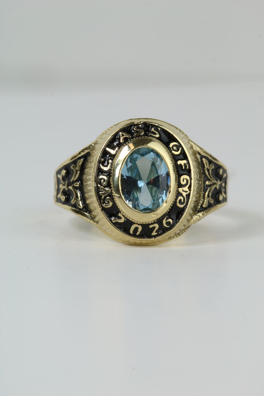 14K Gold Class of 2026 Graduation Ring – Light Blue CZ 14K Gold Class of 2026 Graduation Ring – Light Blue CZ