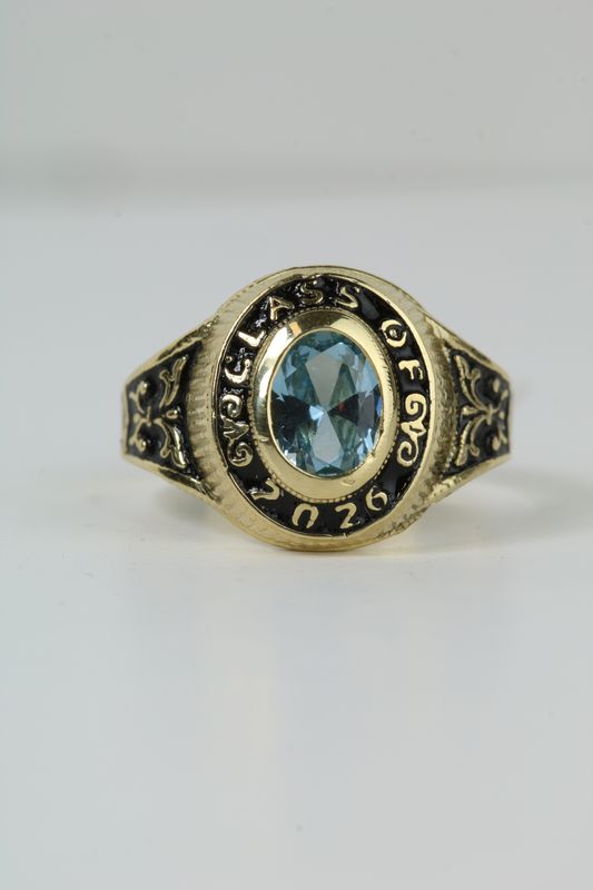 14K Gold Class of 2026 Graduation Ring – Light Blue CZ 14K Gold Class of 2026 Graduation Ring – Light Blue CZ