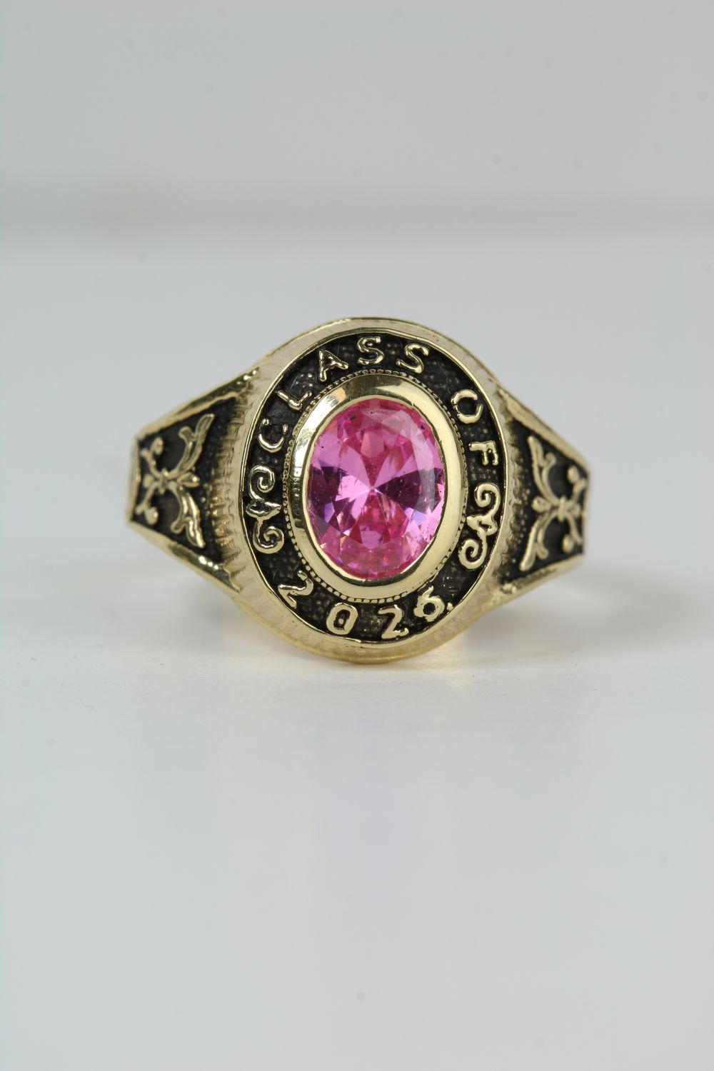 14K Gold Class of 2026 Graduation Ring – Oval Pink CZ 14K Gold Class of 2026 Graduation Ring – Oval Pink CZ
