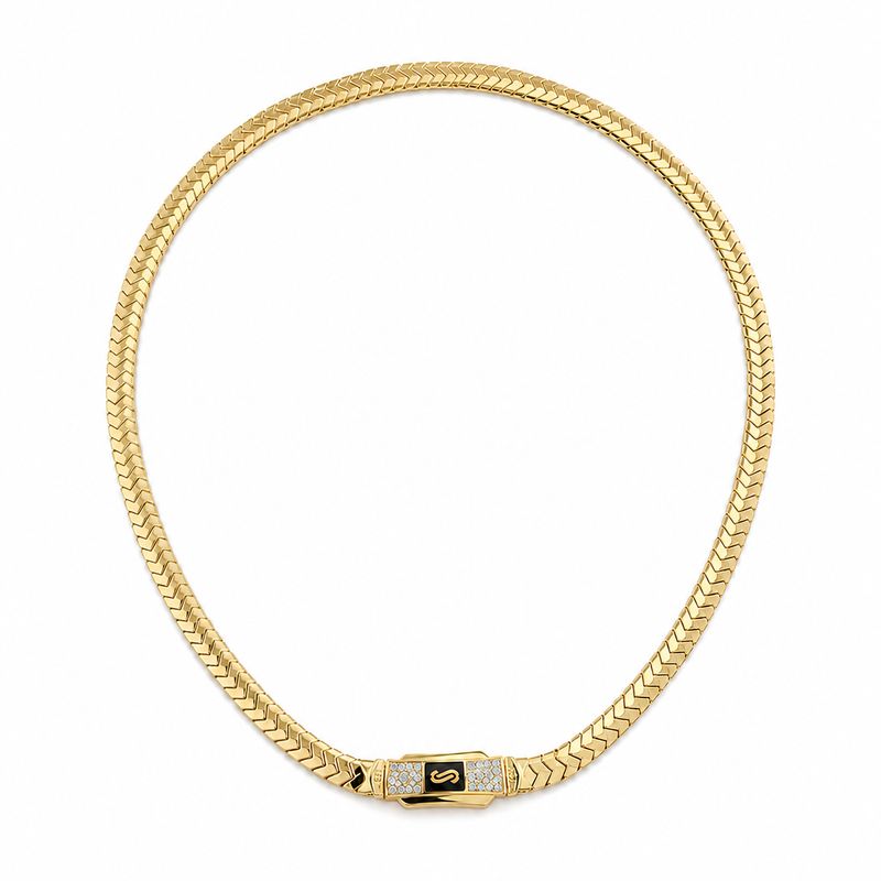 14K Yellow Gold Monaco Herringbone Chain 14K Yellow Gold Monaco Herringbone Chain