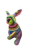 Statue en résine Lapin géant Multicolore - H 115 cm