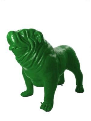 Sculpture Bulldog Anglais en Résine Vert XXL - 160cm Sculpture Bulldog Anglais en Résine Vert XXL - 160cm
