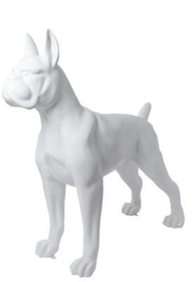 Statue en Résine Chien Boxer XXL Blanc - 190cm